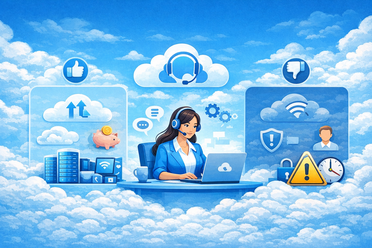 Vantaggi e svantaggi di un software call center cloud | Ventajas y desventajas de un software de call center en la nube | Advantages and disadvantages of cloud call center software
